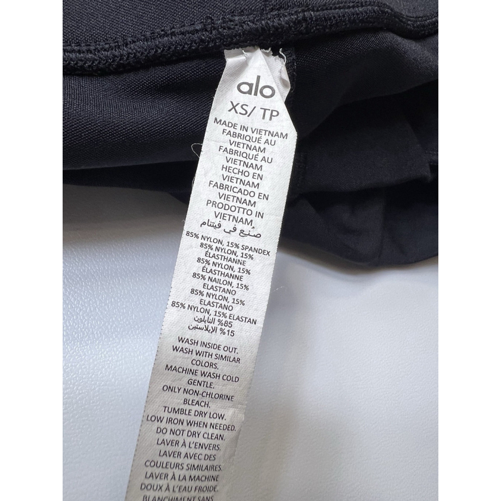 Alo Yoga Size XS High Waist 7/8 Zip It Flare Legging Pants Black Athletic Sport - Picture 11 of 13